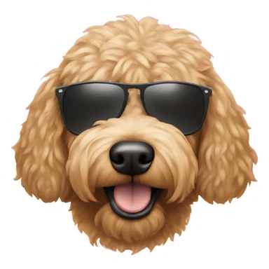 Golden doodle wearing sunglasses sticker