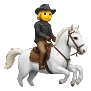 A cat rides ahorse sticker