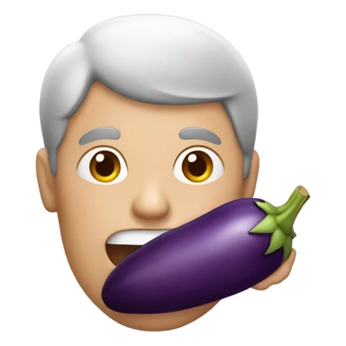 Man eating purple eggplant sticker