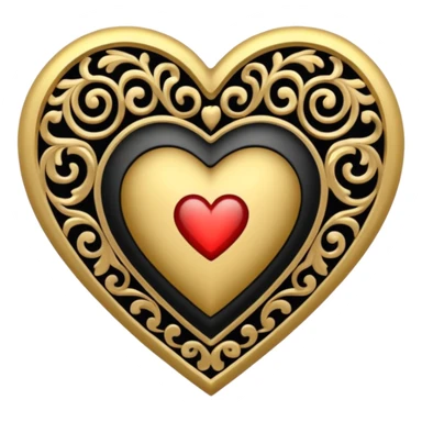 heart with black and gold filigree sticker