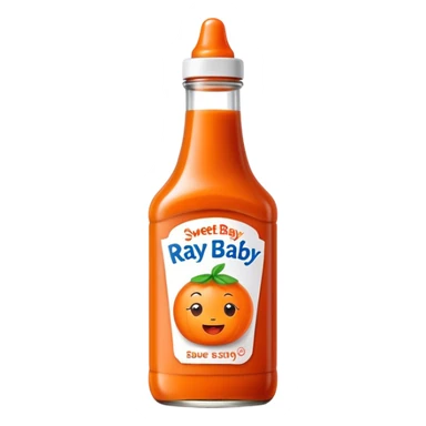 Sweet Baby Ray’s sauce brand bottle, orange color sticker