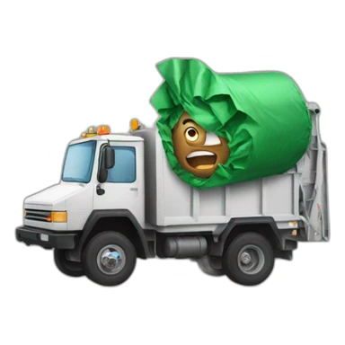 Crazy Guy Driving Garbage Truck sticker