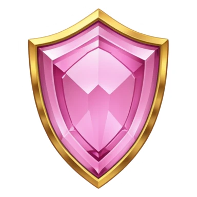 Pink crystal shield golden border sticker