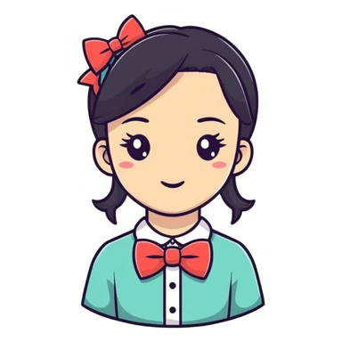 Girl with a bow tie  sticker