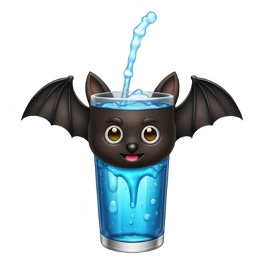 black bat drinkig sprite sticker