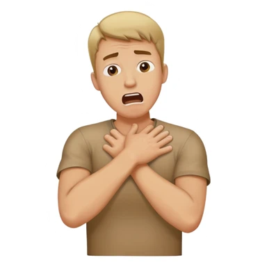 Guy crossing his arms choking himself and yelling sticker