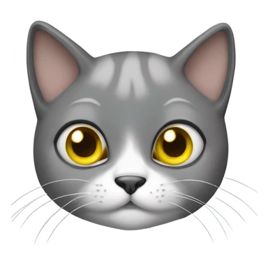 A cute gray cat with yellow eyes and a white neck holds a turd in its paws sticker