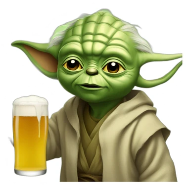 yoda who drink a beer sticker