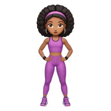 Black gym girl cute bratz doll sticker
