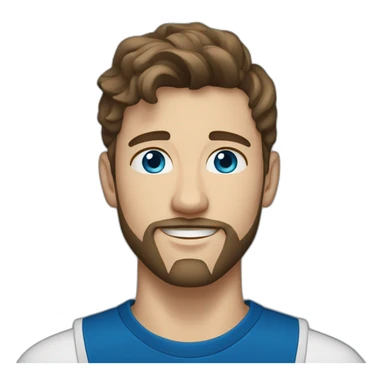 a 21 year old white scandinavian man with a goatee beard and dark brown short wavy brown hair with blue eyes sticker