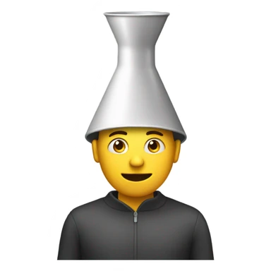 a person with a funnel on his head sticker