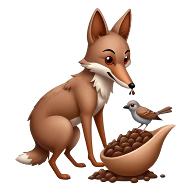 the coyote takes the sparrow in poop sticker