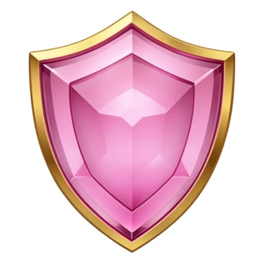 Pink crystal shield golden border sticker