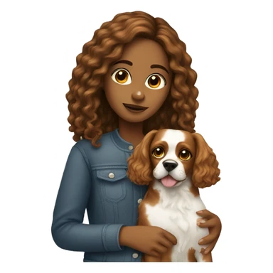 girl with dog cavalier  sticker