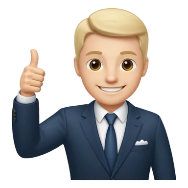 Boss with thumbs up sticker