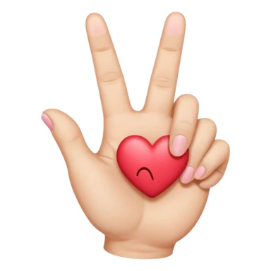 The emoji kiss with heart 😘, but adding three fingers in front of the mouth, the thump and pinky finger being bent sticker
