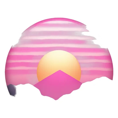 Pink rising sun sticker