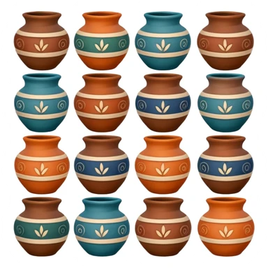 clay pottery with diffetent motifs sticker