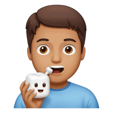 Marshmallow in mouth sticker