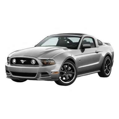 Grey 2014 mustang with black wheels and tinted windows sticker