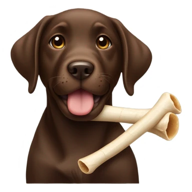 Chocolate lab puppy with bone sticker