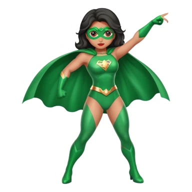 Latino woman superhero in green  sticker
