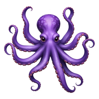 octopus floating in water, viewed from underneath, arms spread out in every direction, mouth and underside visible, head facing away from viewer sticker
