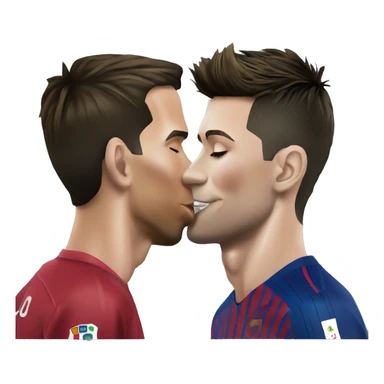 cristiano ronaldo kissing leo messi sticker