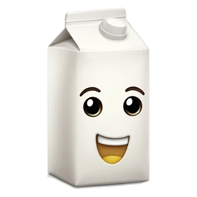 milk carton with smirking face sticker