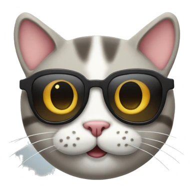 Cat with smile and sunglasses with heart eyes sticker