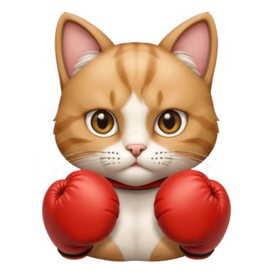 Cat with boxing gloves sticker