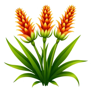 big bouquet Torch Lily flower, luxuriant, stem, leaf sticker