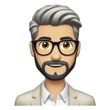a dashing zayn malik with a perfectly groomed black beard and sleek black hair, confidently sporting a stylish pair of spectacles sticker