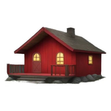 red cabin in the woods  sticker