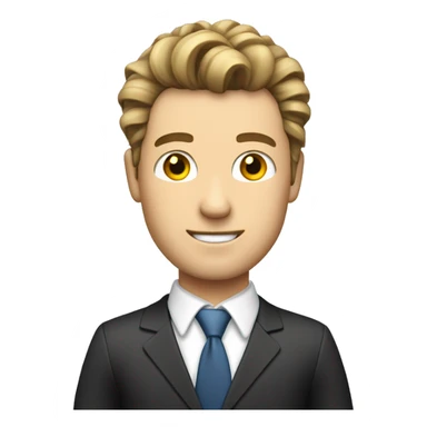 man stock trader, hair back, white skin, in suit sticker