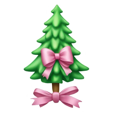 light green christmas tree with pink bow on top sticker