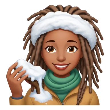 Black woman with locs removing snow sticker