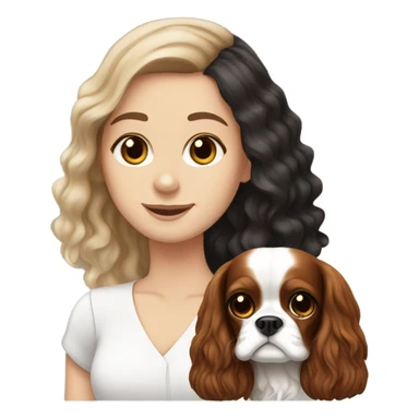 White Girl with black brown white cavalier  sticker