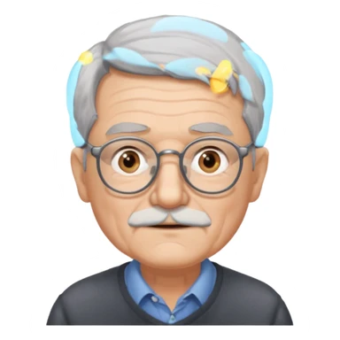 una imagen de un abuelo de 63 años con gafas sticker