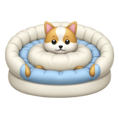 white Pet bed empty with no animal in it sticker