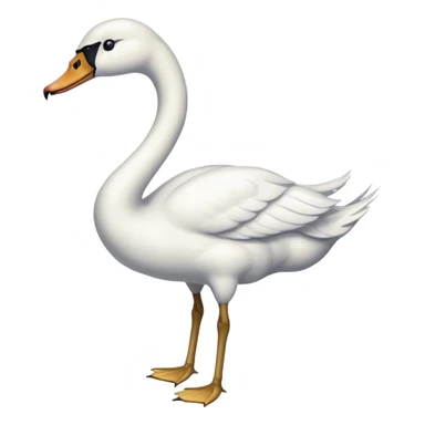 A swan who stand on left see on Right sticker