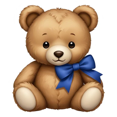 Teddy with dark blue bow sticker