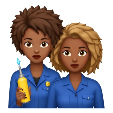 Ma meilleur amie et moi (femme) africaine cheveux tasé sticker