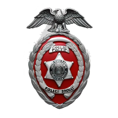 police badge red sticker