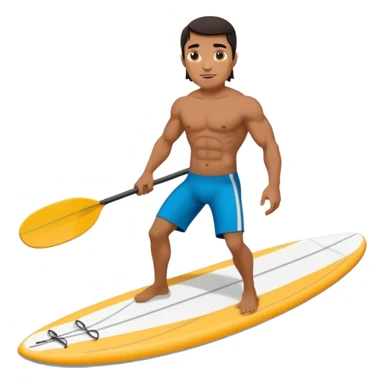 Paddle boarding Dark haired muscular Mexican surfer sticker