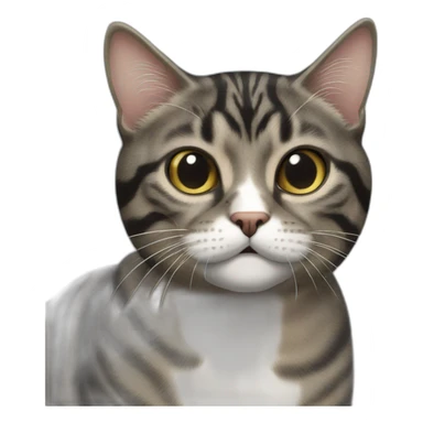 Black mackerel tabby cat being mean sticker