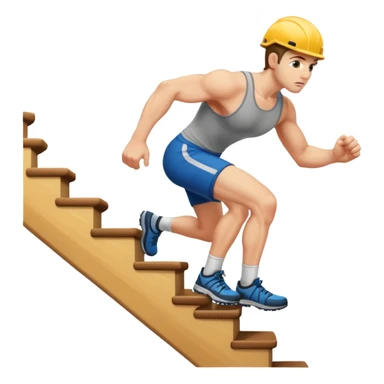 person climbing  upstairs sticker