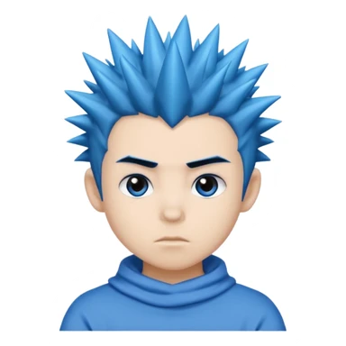 blue spiky haired kid  sticker