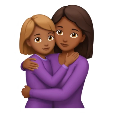 Silueta de Abrazo de apoyo de madre e hija sticker