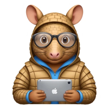 armadillo hacker who is very chill  sticker